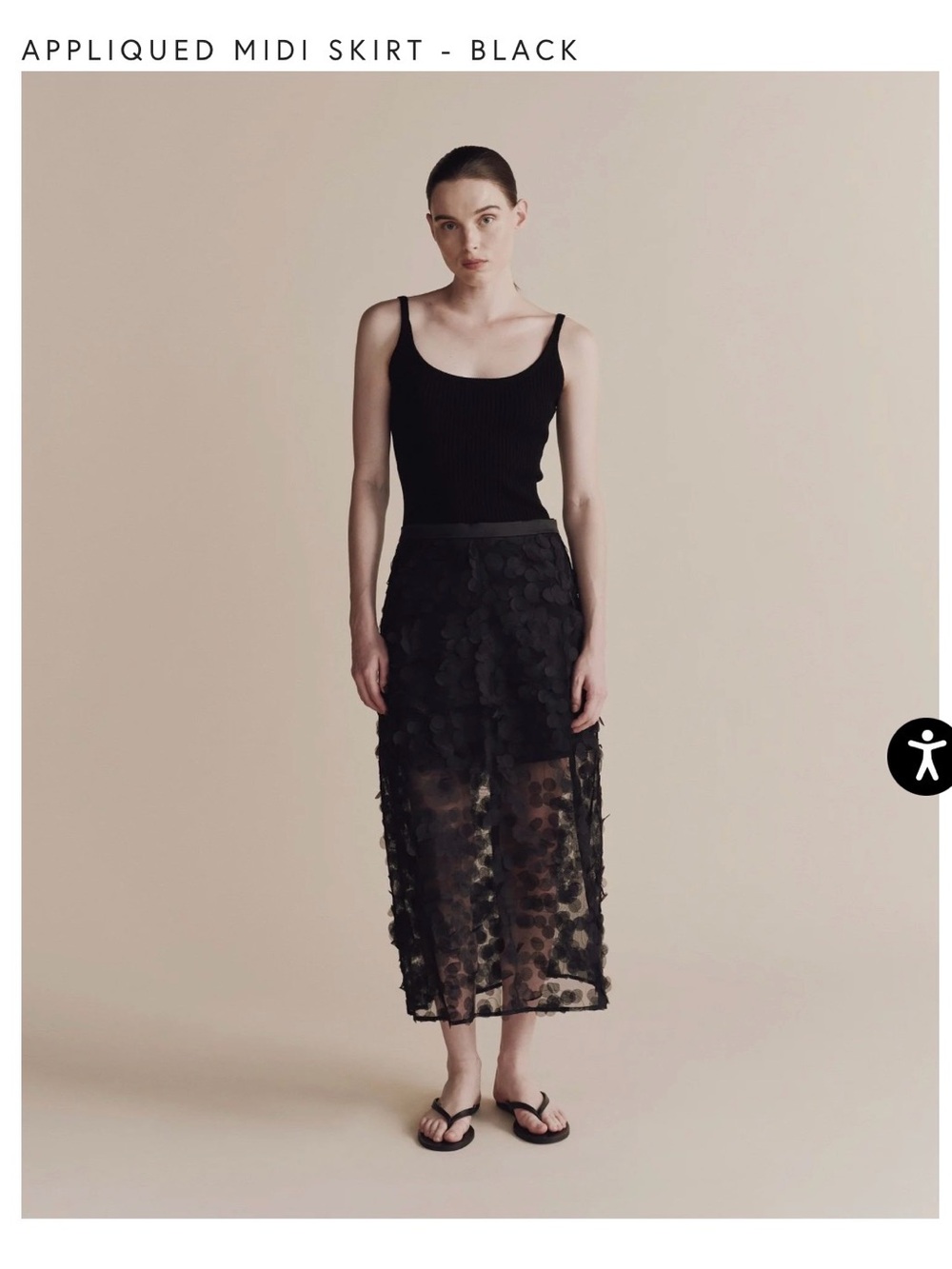 Mijeong Park Appliquéd Midi Skirt - Black